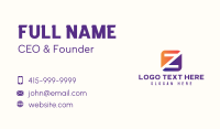 Mechanical Stripe Letter Z Business Card Design