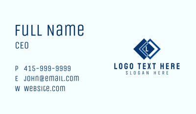 Blue Tile Letter  Business Card