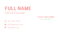 Cute Pastel Wordmark Business Card
