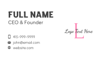 Feminine Cosmetics Lettermark Business Card