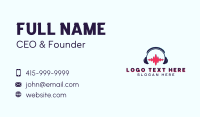 Music Soundwave Headset Business Card Design