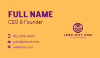 Purple Letter X Circle Business Card Design