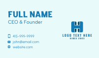 Blue 3D Digital Letter H Business Card