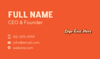 Retro Calligraphic Wordmark Business Card