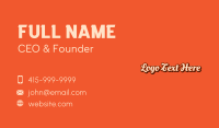 Retro Calligraphic Wordmark Business Card Design