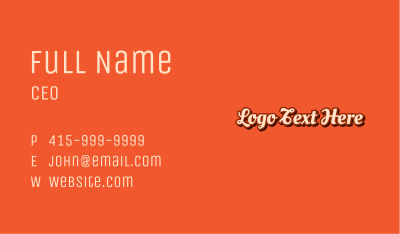 Retro Calligraphic Wordmark Business Card