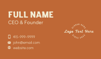 Round Cursive Wordmark Business Card