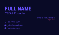 Retro Neon Wordmark  Business Card