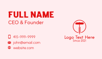 Red Wine Corkscrew Business Card
