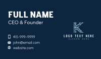 Digital Technology Letter K Business Card Design