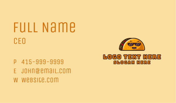 Cool Taco Restaurant  Business Card Design