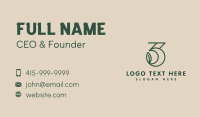 Minimalist Leaf Number 3 Business Card Design