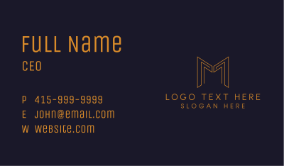 Gold Law Firm Letter M Business Card