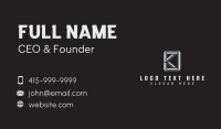 Industrial Metal Pipe Letter K Business Card