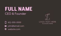 Script Business Letter L Business Card