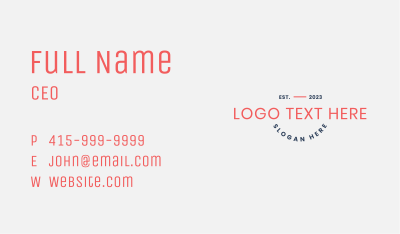 Quirky Business Wordmark Business Card