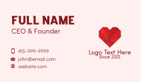 Geometric Ruby Heart  Business Card