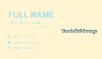 Retro Script Wordmark Business Card