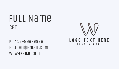Consulting Firm Letter W Business Card