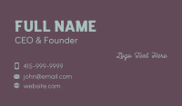 Calligraphy Spa Wordmark Business Card