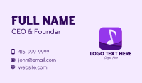 Purple Music App  Business Card Design