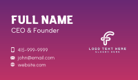 Programming Tech Developer Letter F Business Card