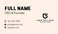 Fort Shield Letter G Business Card Design