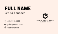 Fort Shield Letter G Business Card