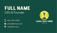 Green Tennis Ball Hourglass Business Card