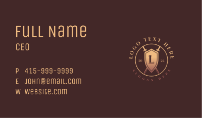 Security Shield Sword Business Card