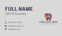 Football Sports Letter R Business Card Design