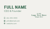 Generic Green Wordmark Business Card