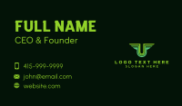 Green Wings Letter U  Business Card Design