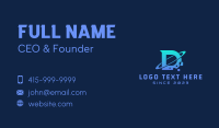 Tech Eclipse Letter D Business Card Design