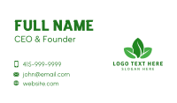 Green Feminine Leaf Business Card