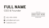 Generic Masculine Wordmark Business Card