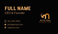 Gold Letter M Elephant Business Card