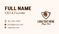 Coffee Bean Shield  Business Card