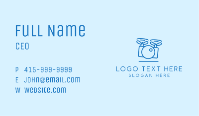Blue Drone Photography Camera  Business Card