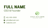 Green Leaves Wreath Letter  Business Card