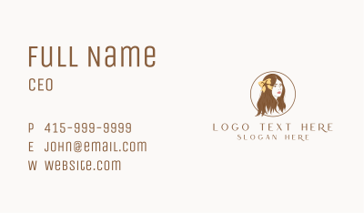 Woman Hair Ribbon Business Card Image Preview