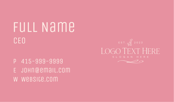 Elegant Dainty Wordmark Business Card Design