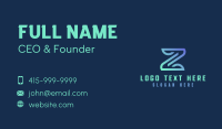 Tech Media Letter Z Business Card