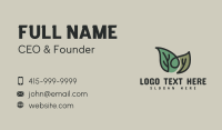 Monoline Herbal Leaf  Business Card