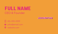 Creative Pop Art Wordmark Business Card