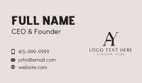 A & Y Monogram Business Card Design