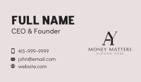 A & Y Monogram Business Card