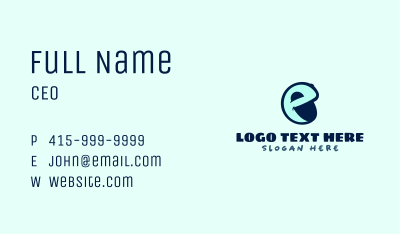 Face Emoji Letter E Business Card Image Preview