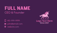 Pink Unicorn Silhouette Business Card Design