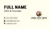 Cogwheel Bulldozer Construction Business Card